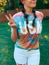 Load image into Gallery viewer, USA Tie dye T-shirt