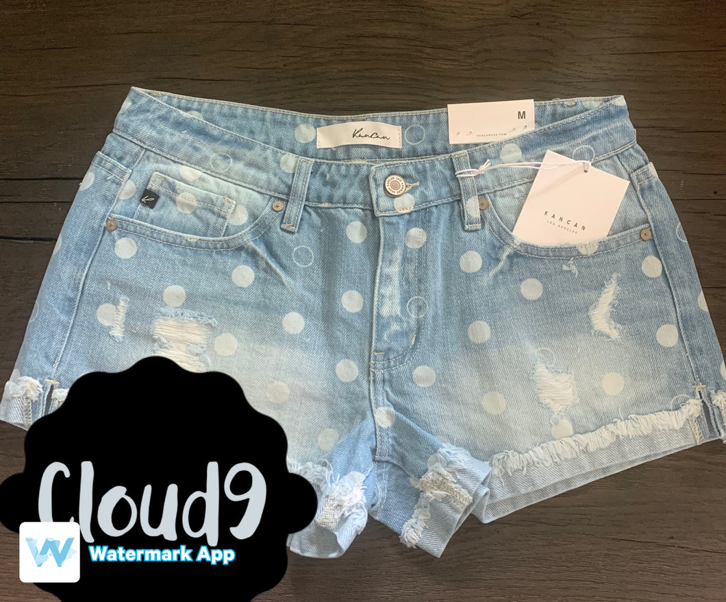 Kancan Polk A Dot Cuff Shorts