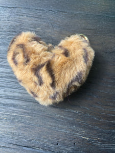 Leopard Heart Fur Keychains