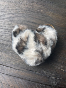 Leopard Heart Fur Keychains