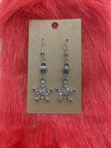 Rhinestone Snowflake Earrings