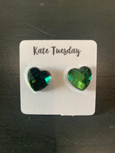Load image into Gallery viewer, Multi Faceted Heart Earrings