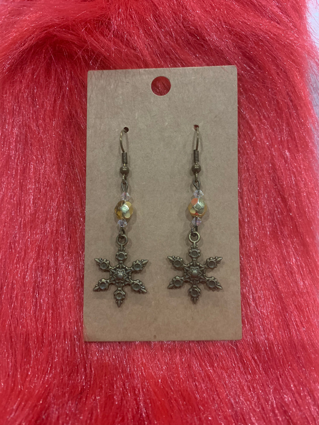 Bronze Snowflake Earrings