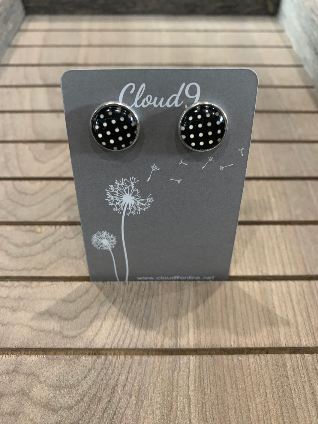Black and White Polka Dot Earrings