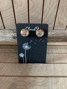 Pink & Blue Glitter Earrings