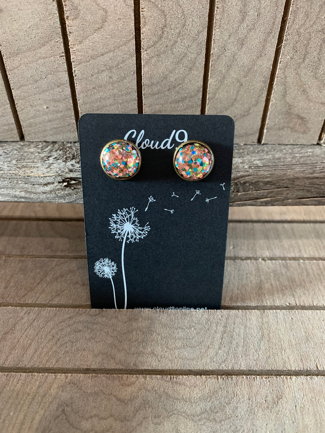 Pink & Blue Glitter Earrings