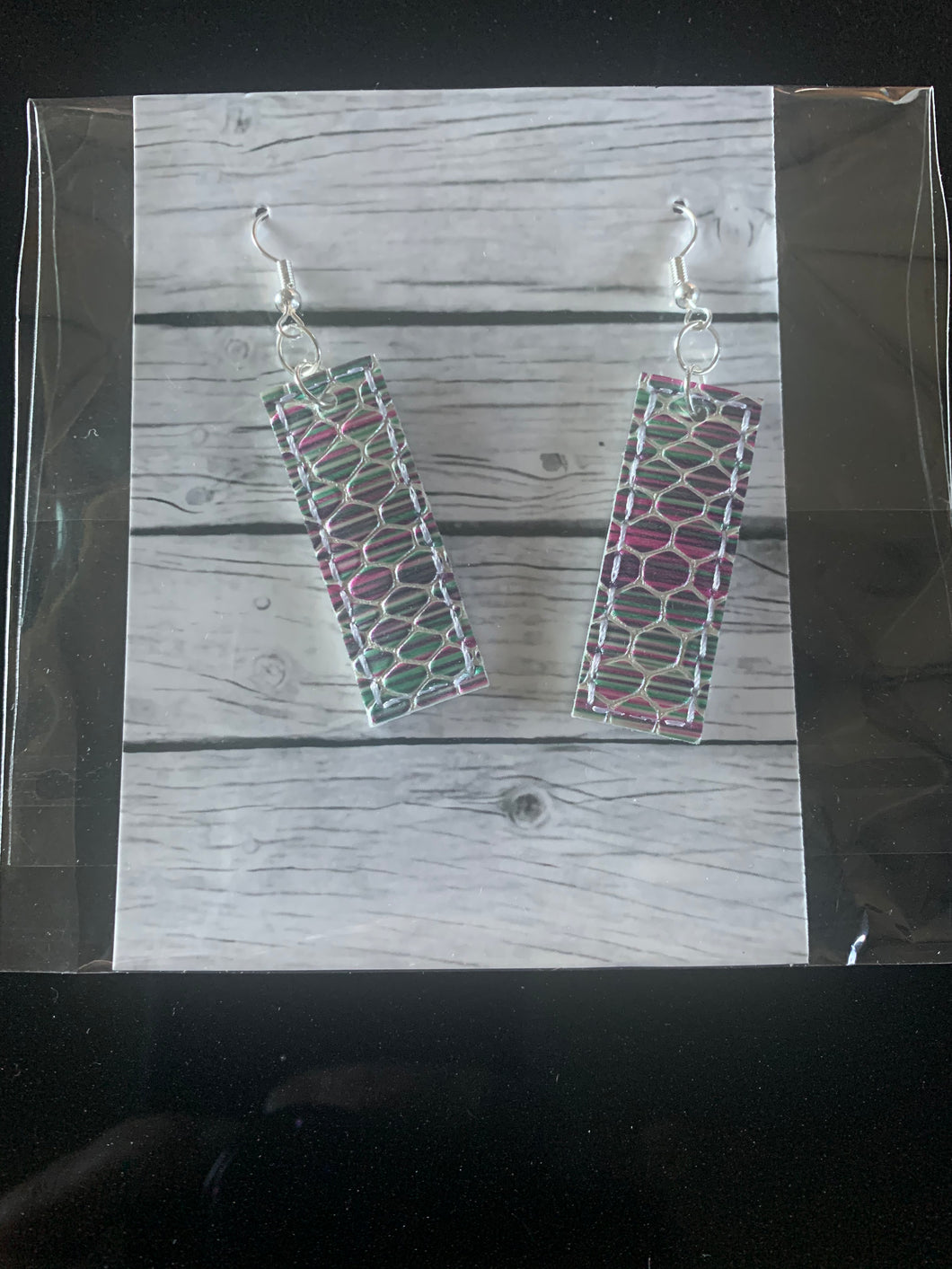 Embroidery Mini Bar Earrings