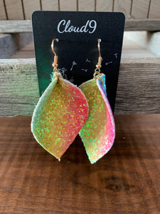 Ombre Large Stripe Glitter Folded Earring