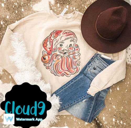 Watercolor Santa Sweatshirt