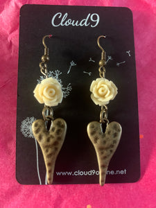 Bronze Heart Earrings