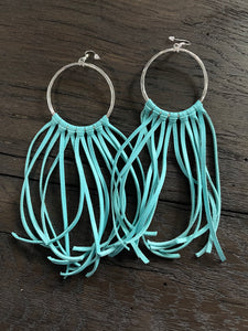 Hoop Leather Earrings.