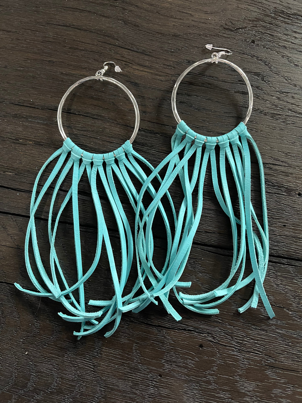 Hoop Leather Earrings.