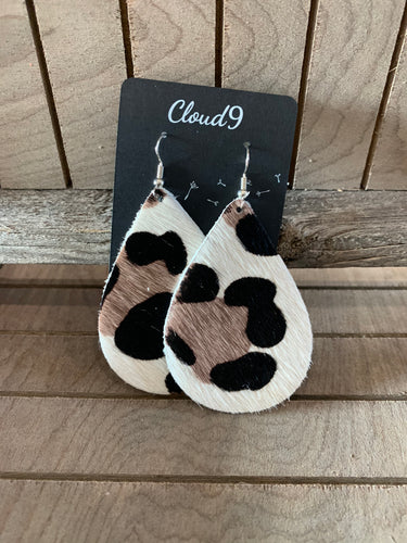 Camo Leopard Large teardrop Earring