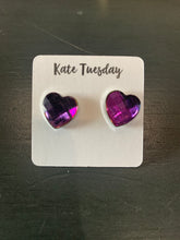 Load image into Gallery viewer, Multi Faceted Heart Earrings