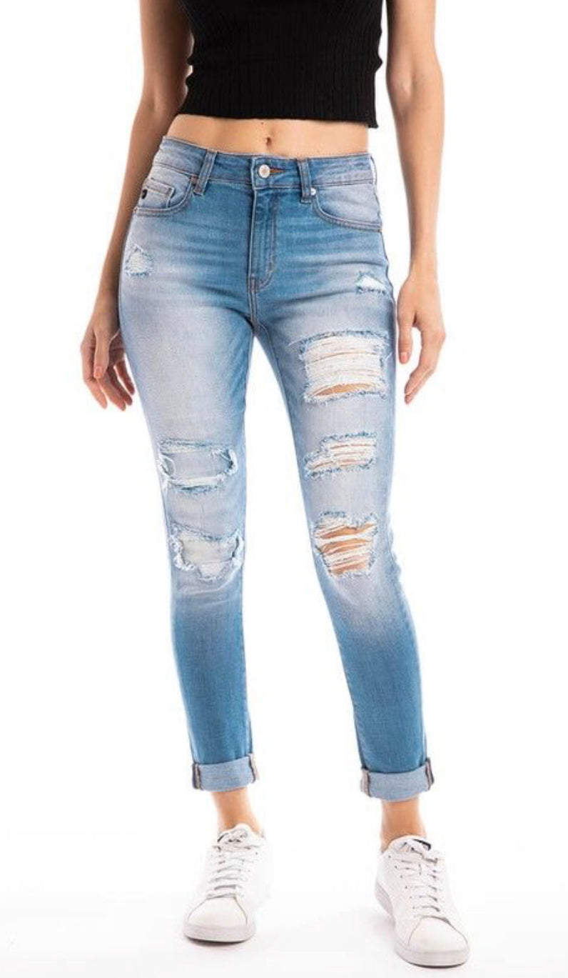 Kancan mid rise ankle skinny jeans