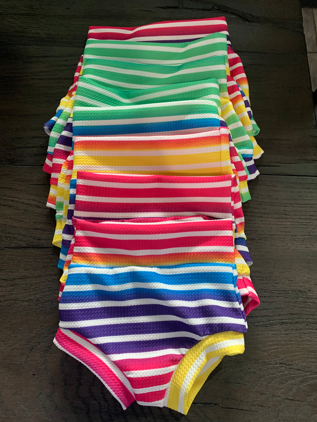 Rainbow striped Bummies