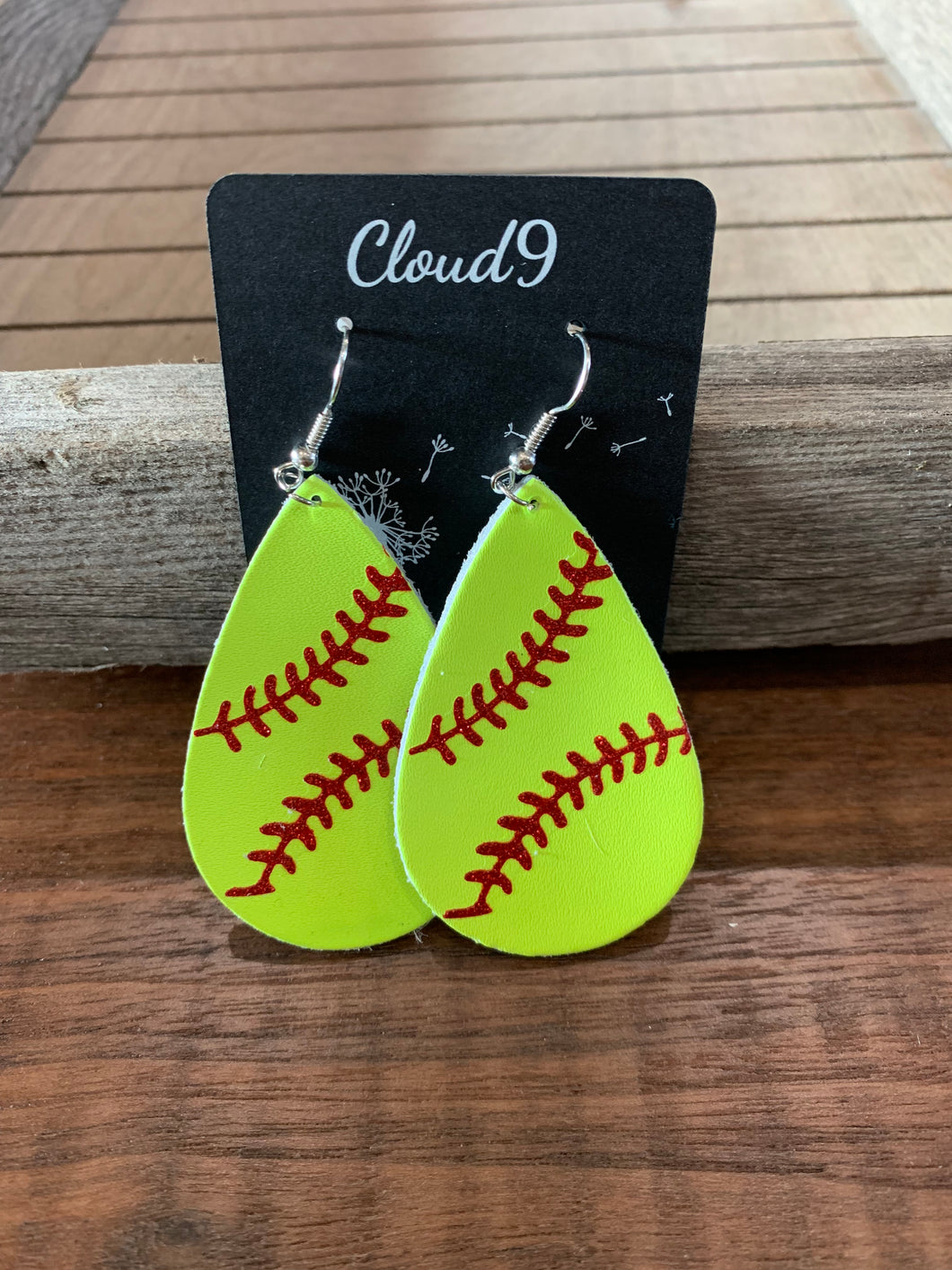 Softball Teardrop Earrings
