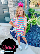 Load image into Gallery viewer, Striped T-shirt dresses