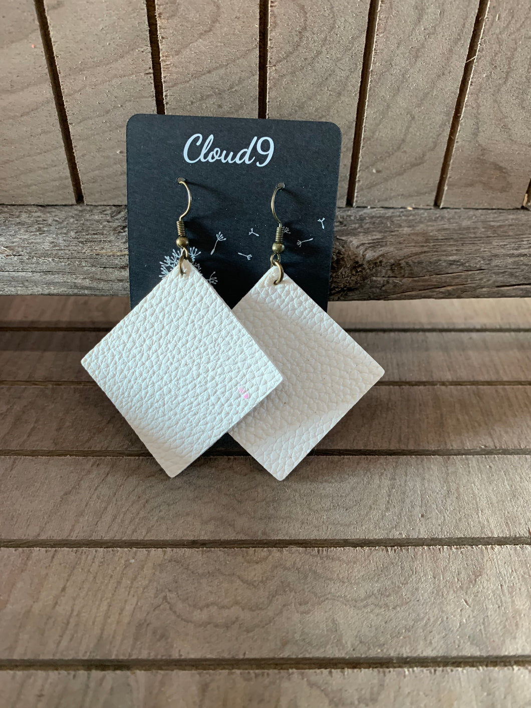 Square Leather Dangle Earring