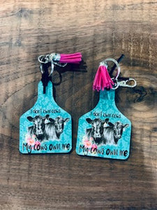 Cow Tag Keychains