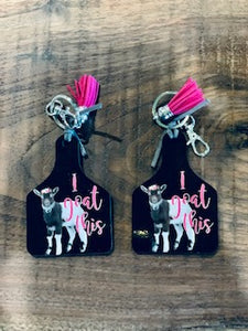 Cow Tag Keychains