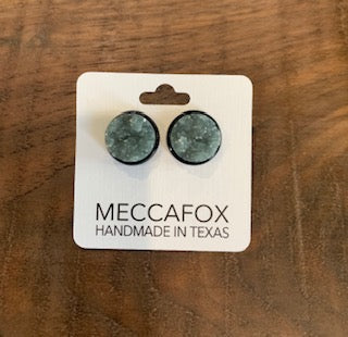 Texas size black and gray stud earrings
