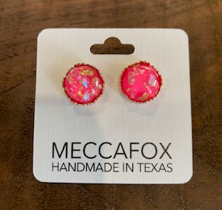 Hot Pink Flake Princess Stud