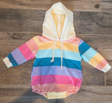 Load image into Gallery viewer, Striped hooded Onesie