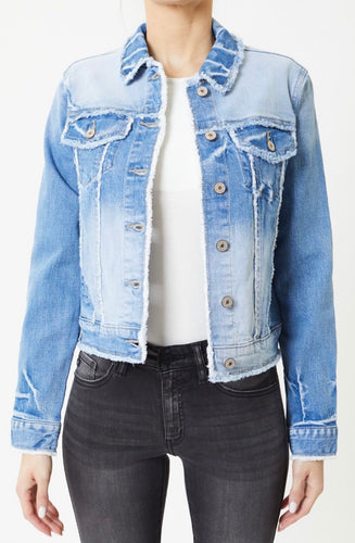 Kancan Denim Frayed Jacket