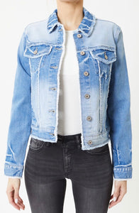 Kancan Denim Frayed Jacket