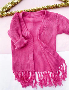 Pink Fringe Cardigan