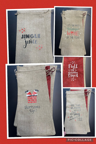 Christmas Wine Bags