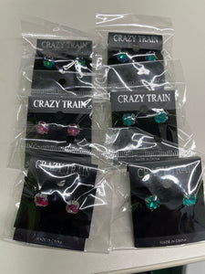 Crazy train stone earrings